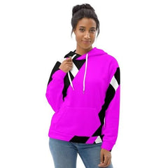 Womens Graphic Hoodie Black and Pink Pattern - Wear and Wander