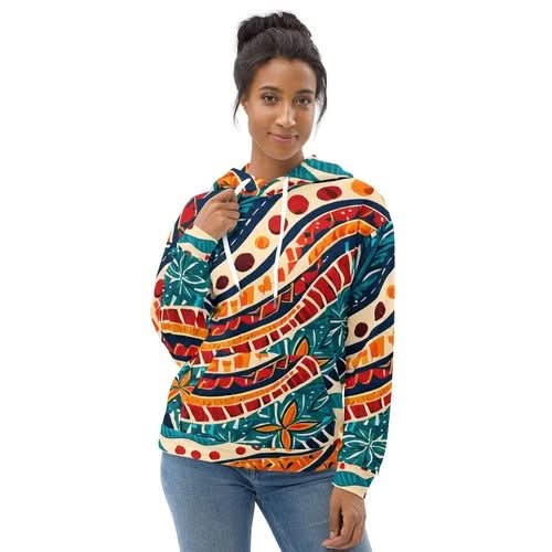 Womens Graphic Hoodie Boho Floral Print - Wear and Wander