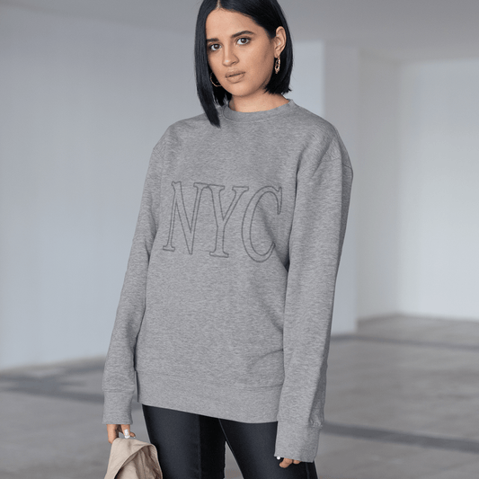 Womens Gray NYC Crewneck Sweatshirt - Wear and Wander