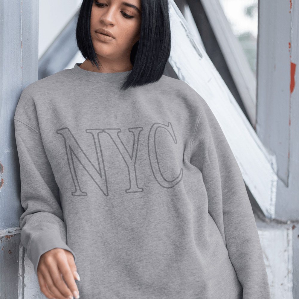Womens Gray NYC Crewneck Sweatshirt - Wear and Wander