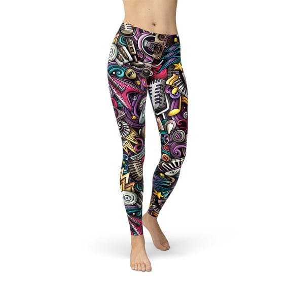 Womens Grunge Rock n Roll Leggings - Wear and Wander