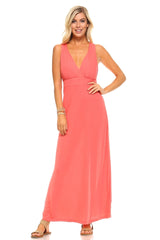 Women's Halter Maxi Dress with Cross Back Straps - Wear and Wander