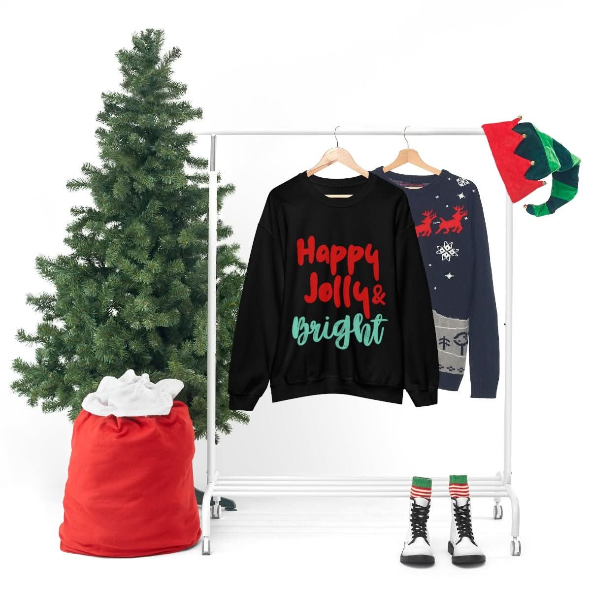 Womens Happy Jolly & Bright Sweatshirt - Wear and Wander