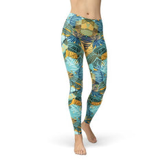 Womens Hexagon Floral Leggings - Wear n Wander