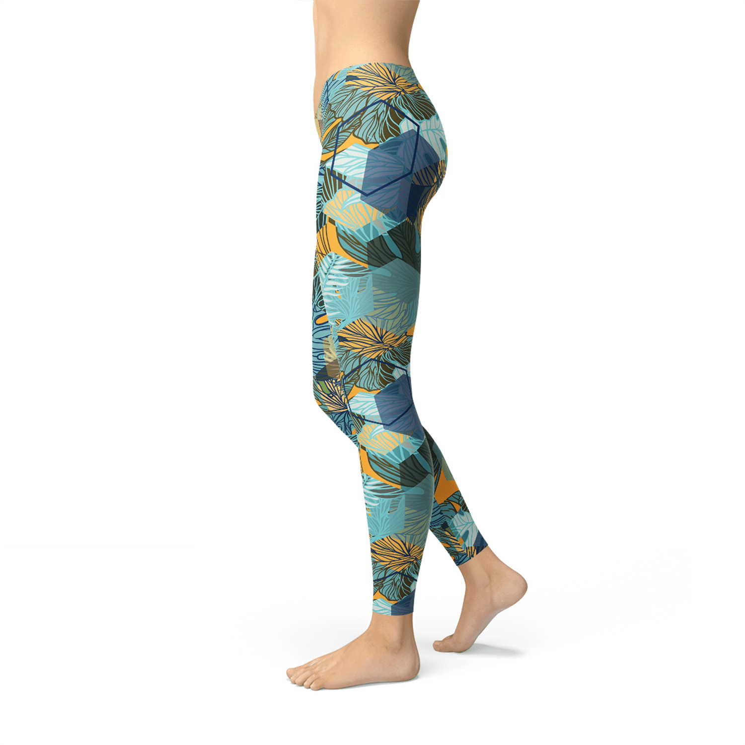 Womens Hexagon Floral Leggings - Wear n Wander