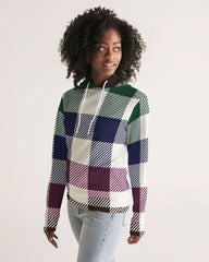 Womens Hoodie, Multicolor Colorblock Plaid Pattern - Wear and Wander