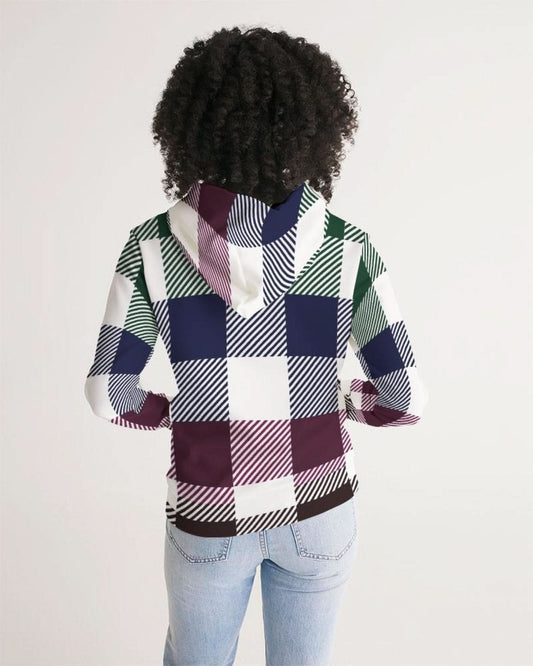 Womens Hoodie, Multicolor Colorblock Plaid Pattern - Wear and Wander
