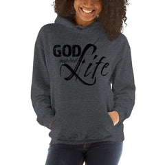 Womens Hoodie - Pullover Hooded Sweatshirt - god Inspired Life/black - Wear and Wander