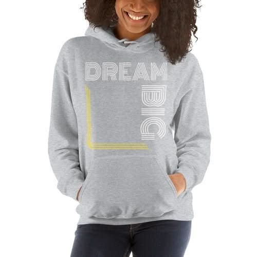 Womens Hoodie - Pullover Hooded Sweatshirt - Graphic/dream Big - Wear and Wander