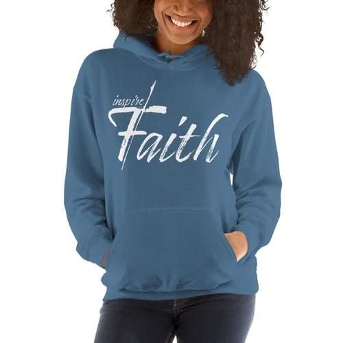 Womens Hoodie - Pullover Hooded Sweatshirt - Graphic/inspire Faith - Wear and Wander