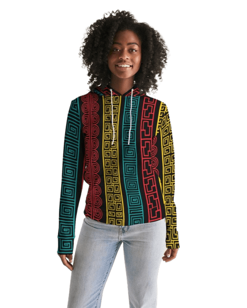 Womens Hoodie - Pullover Hooded Sweatshirt - Graphic/multicolor - Wear and Wander