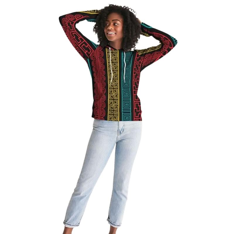 Womens Hoodie - Pullover Hooded Sweatshirt - Graphic/multicolor - Wear and Wander