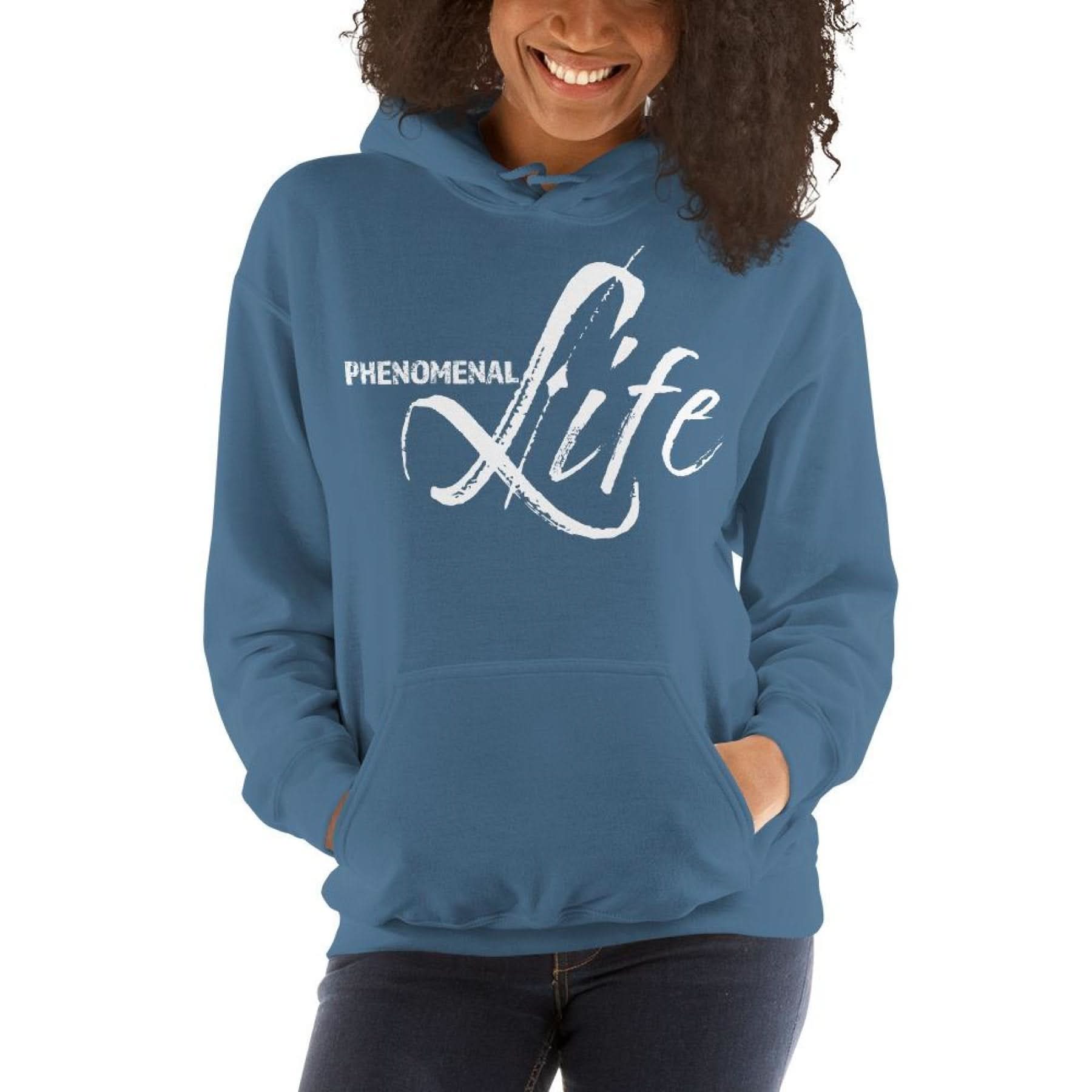 Womens Hoodie - Pullover Hooded Sweatshirt - Graphic/phenomenal Life - Wear and Wander