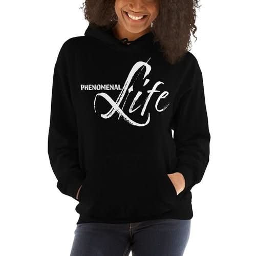 Womens Hoodie - Pullover Hooded Sweatshirt - Graphic/phenomenal Life - Wear and Wander