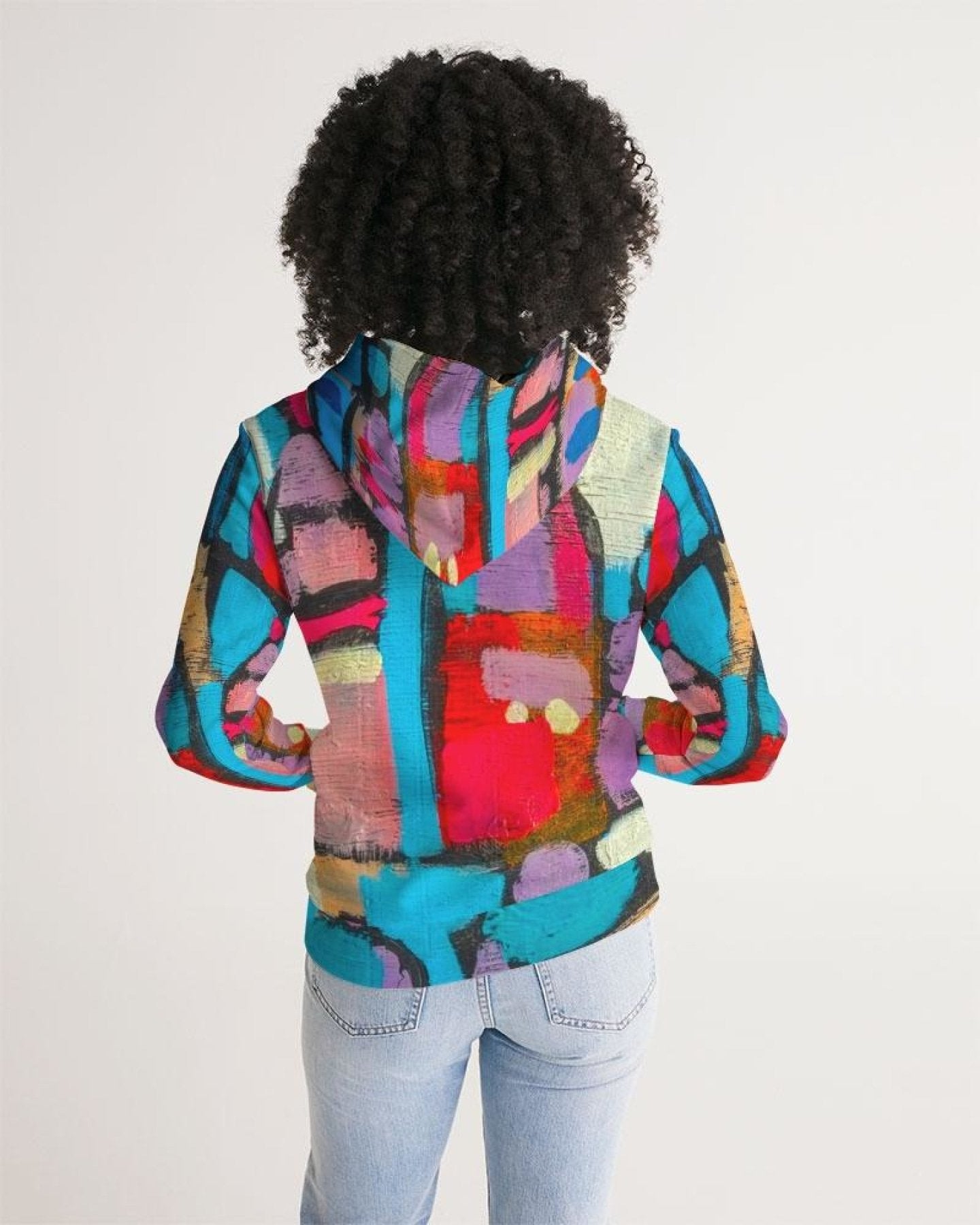 Womens Hoodie - Pullover Hooded Sweatshirt / Multicolor Graphic - Wear and Wander