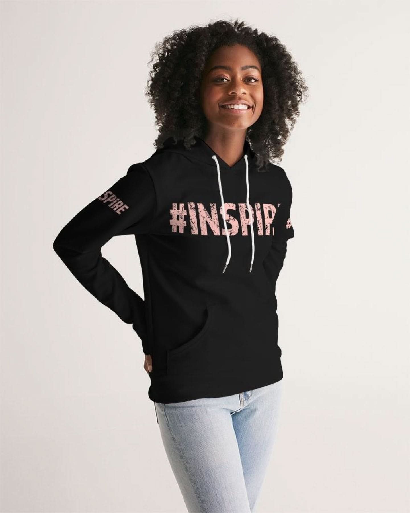 Womens Hoodie - Pullover Hooded Sweatshirt - Peach Graphic /inspire - Wear and Wander