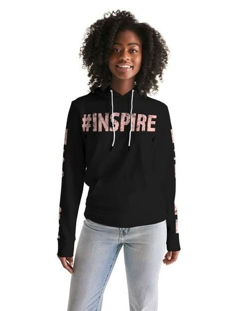 Womens Hoodie - Pullover Hooded Sweatshirt - Pink Graphic / Inspire - Wear and Wander