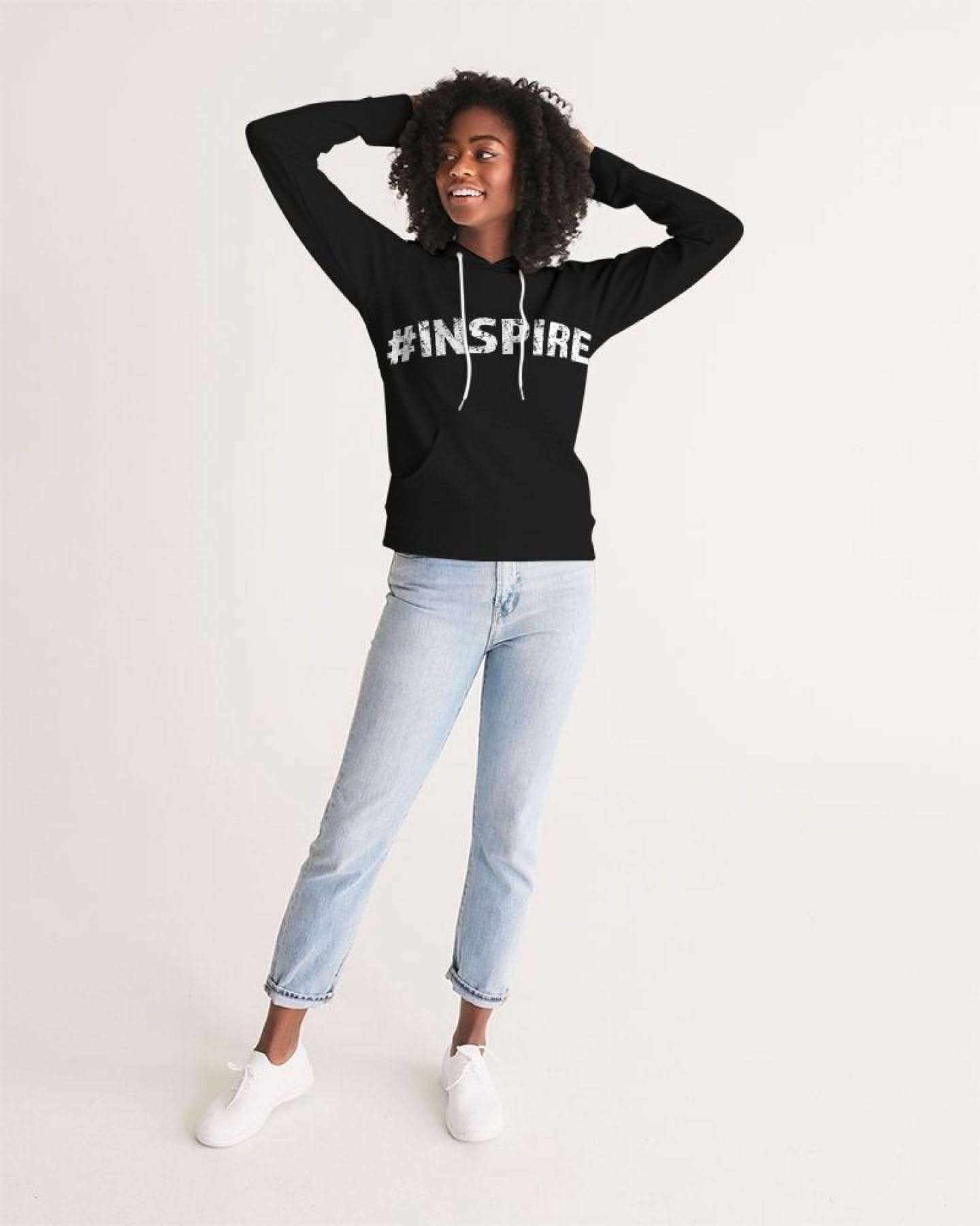 Womens Hoodie - Pullover Hooded Sweatshirt - White Graphic /inspire - Wear and Wander