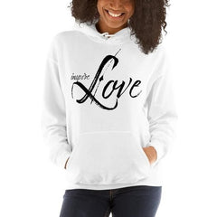 Womens Hoodie - Pullover Sweatshirt - Black Graphic/inspire Love - Wear and Wander