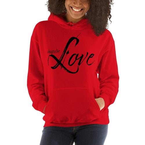 Womens Hoodie - Pullover Sweatshirt - Black Graphic/inspire Love - Wear and Wander