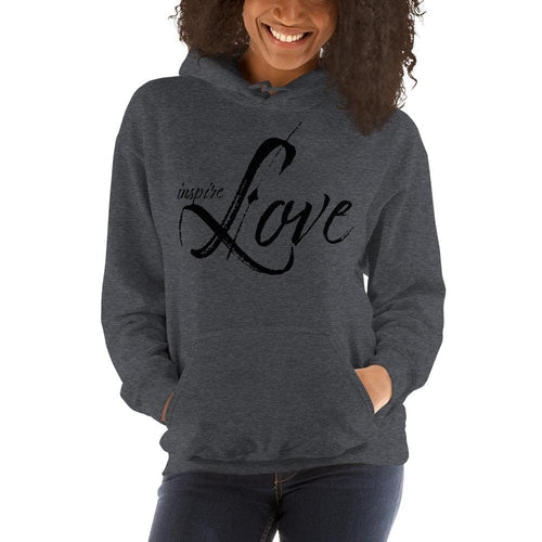 Womens Hoodie - Pullover Sweatshirt - Black Graphic/inspire Love - Wear and Wander