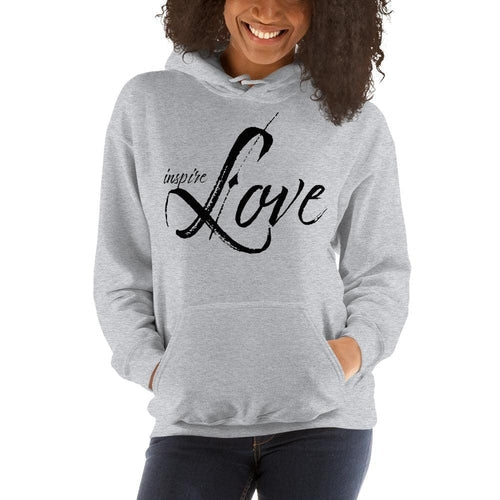 Womens Hoodie - Pullover Sweatshirt - Black Graphic/inspire Love - Wear and Wander