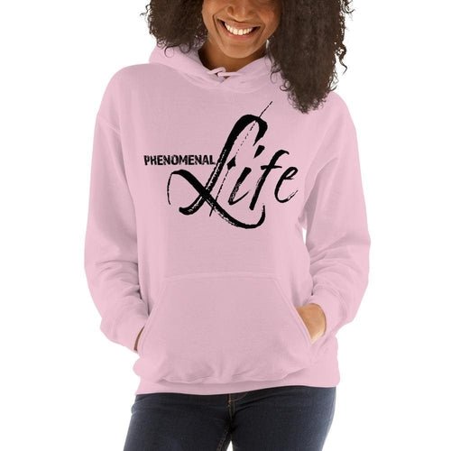 Womens Hoodie - Pullover Sweatshirt - Black Graphic/phenomenal Life - Wear and Wander