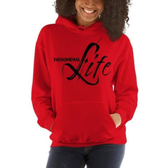 Womens Hoodie - Pullover Sweatshirt - Black Graphic/phenomenal Life - Wear and Wander