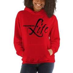 Womens Hoodie - Pullover Sweatshirt - Black Graphic/phenomenal Life - Wear and Wander