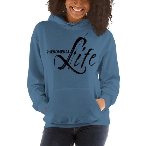 Womens Hoodie - Pullover Sweatshirt - Black Graphic/phenomenal Life - Wear and Wander