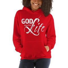 Womens Hoodie - Pullover Sweatshirt - God Inspired Life / White - Wear and Wander