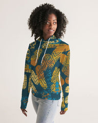 Womens Hoodie - Pullover Sweatshirt - Graphic / Blue Abstract - Wear and Wander