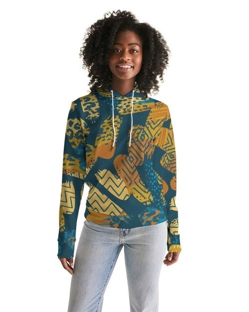 Womens Hoodie - Pullover Sweatshirt - Graphic / Blue Abstract - Wear and Wander