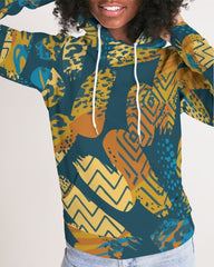 Womens Hoodie - Pullover Sweatshirt - Graphic / Blue Abstract - Wear and Wander