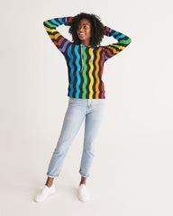 Womens Hoodie - Pullover Sweatshirt - Graphic/rainbow Stripe - Wear and Wander