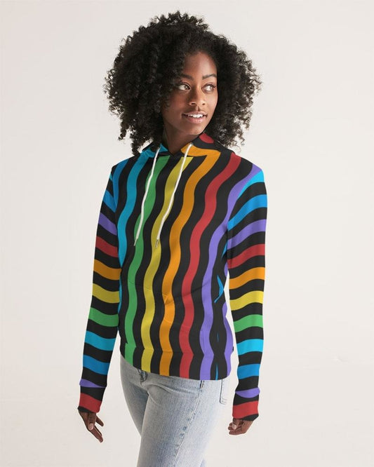 Womens Hoodie - Pullover Sweatshirt - Graphic/rainbow Stripe - Wear and Wander