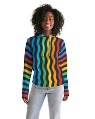 Womens Hoodie - Pullover Sweatshirt - Graphic/rainbow Stripe - Wear and Wander