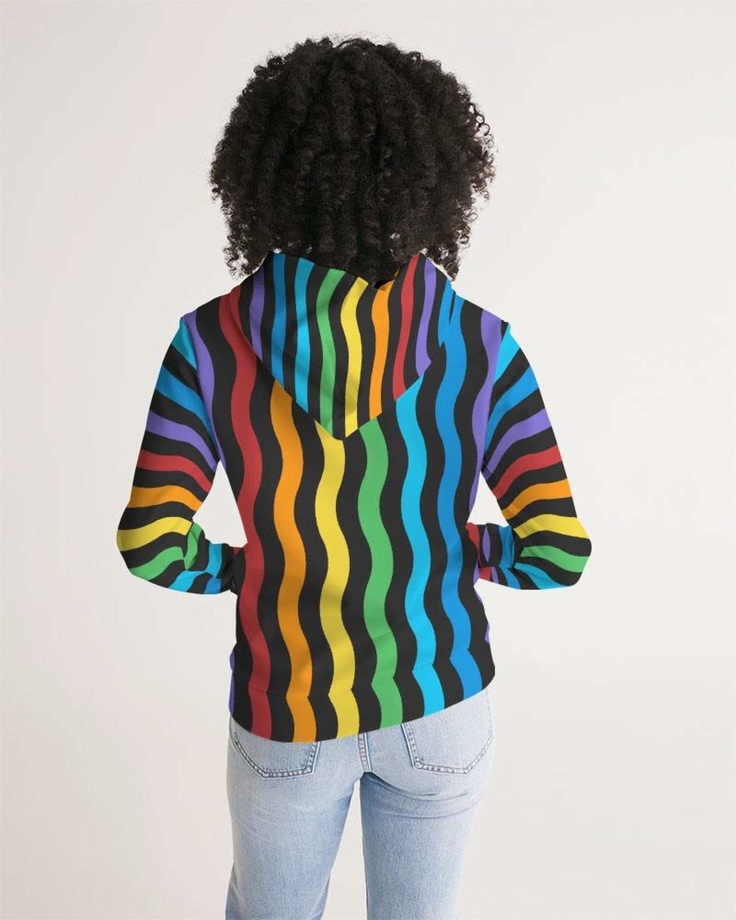 Womens Hoodie - Pullover Sweatshirt - Graphic/rainbow Stripe - Wear and Wander