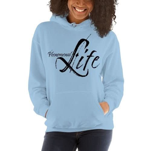 Womens Hoodie - Pullover Sweatshirt - Phenomenal Life / Black - Wear and Wander