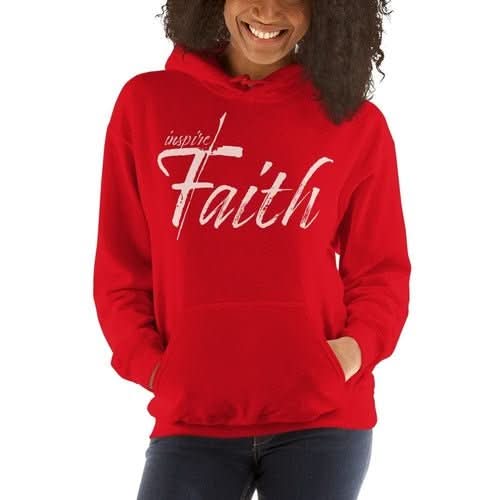 Womens Hoodie - Pullover Sweatshirt - Pink Graphic / Inspire Faith - Wear and Wander