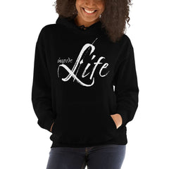 Womens Hoodie - Pullover Sweatshirt - White Graphic /inspire Life - Wear and Wander