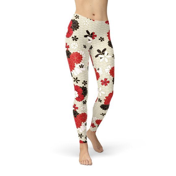 Womens Japanese Cherry Blossom Leggings - Wear n Wander