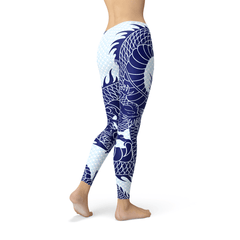 Womens Japanese Dragon Leggings - Wear and Wander