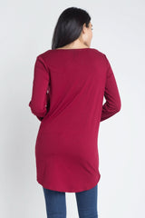 Women's Lace Up Wrap Long Sleeve Top - Wear and Wander