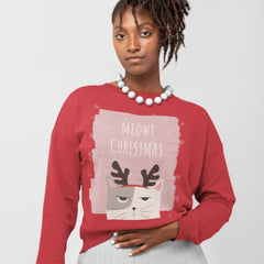 Womens Meowy Christmas Sweatshirt - Wear and Wander