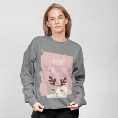 Womens Meowy Christmas Sweatshirt - Wear and Wander