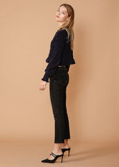 Women's Midnight Peplum Sweater in Midnight - Wear and Wander