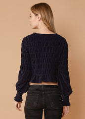 Women's Midnight Peplum Sweater in Midnight - Wear and Wander