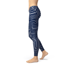 Womens Navy Blue Circuit Leggings - Wear n Wander