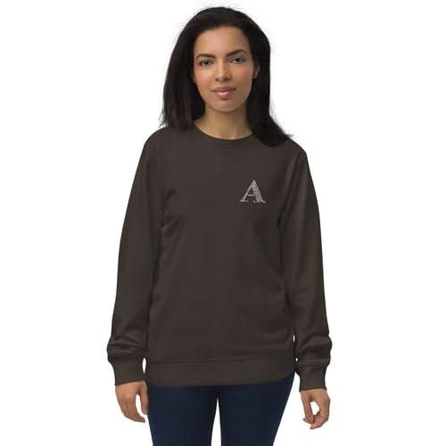 Womens Organic Sweatshirt, a Monogram - Wear and Wander